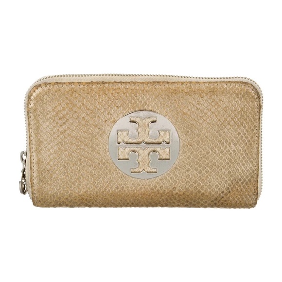 Tory Burch Leather Snakeskin Continental Wallet - Picture 1 of 3